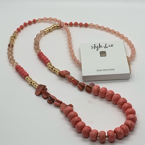 Style & Co. Jewelry - NWT Style & Co Semi Precious Coral Long Necklace